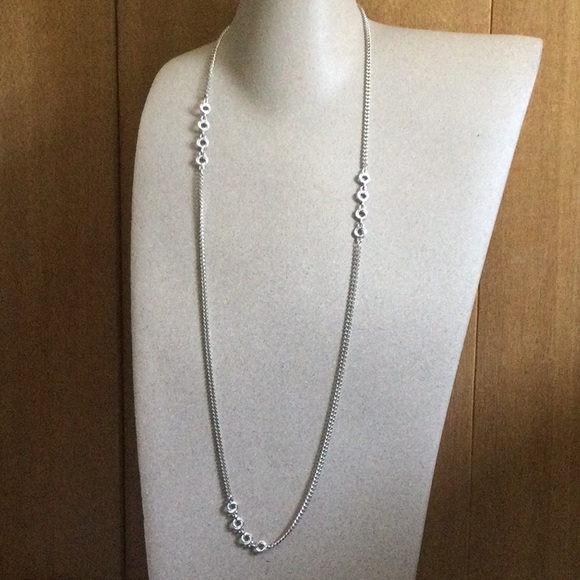 Vintage MONET Long Silver Necklace - Picture 2 of 5